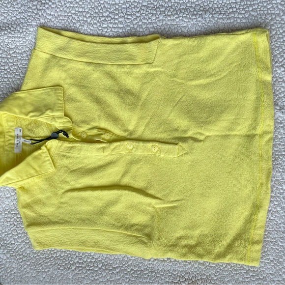 Rag and Bone Chartreuse sleeveless polo crop top xs - Picture 4 of 5